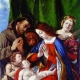 Lorenzo Lotto , Adoracja Dzieciatka , ok. 1508 , tempera na desce