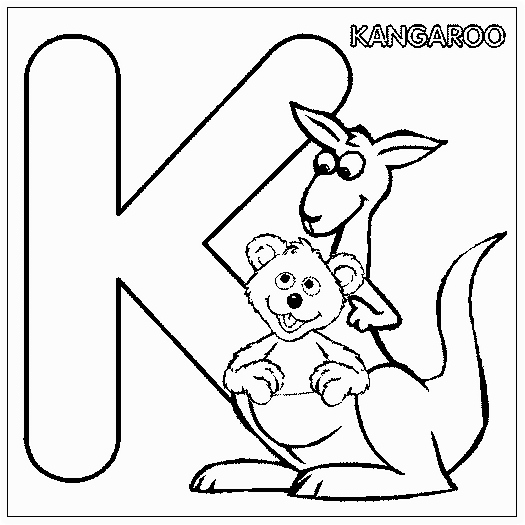 kolorowanka - K - Kangaroo